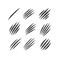 Claw Scratch Marks Vector Set – Wild Animal Slashes & Ripped Surface Effect