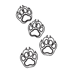 Animal Paw Print Trail Vector Illustration – Pet Footprints Icon Set