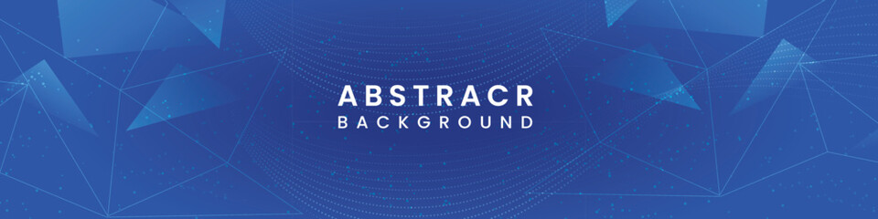 Fototapeta premium Abstract Blue Geometric LinkedIn cover design 