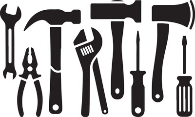 Tools icons set. Instruments signs collection. Vector illustration