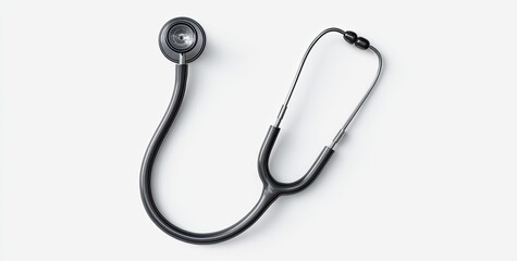 Black stethoscope on white background (1)