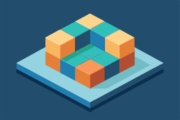 Obraz premium block puzzle game board background with clean line.eps