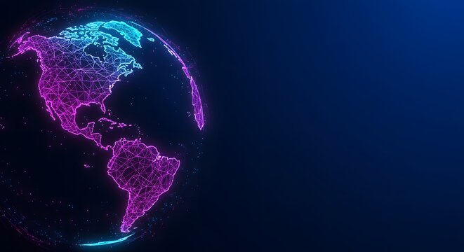 World map point, line, composition, representing the global, Global network connection, international meaning