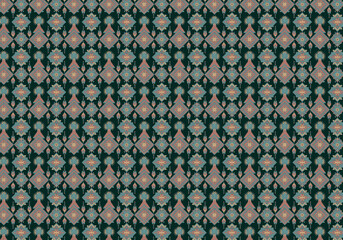 Geometric Diamond Pattern With Stars And Sunbursts