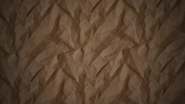 Crumpled Brown Paper Texture Background: Abstract Wrinkled Surface for Design