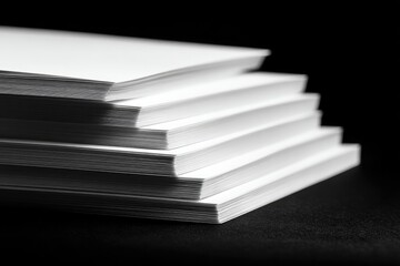 Stack of blank white sheets