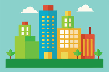 Naklejka premium vector illustration of city