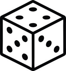 Dice outline icon vector illustration