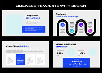 Obraz premium business presentation template design backgrounds and page layout design for brochure, book, magazine, annual report and company profile, with info graphic elements graph design concept