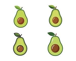 Illustration of fresh avocados isolated on white background, perfect for healthy eating, vegan recipes, and vibrant foodrelated designs and culinary projects