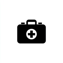 Fototapeta premium Solid black medical kit icon (1)