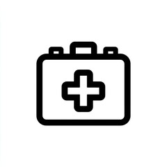 Obraz premium Simple black outline of a medical kit
