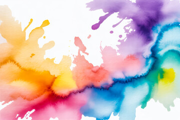 Fototapeta premium Vibrant watercolor splashes abstract paint colorful