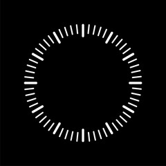 Blank clock face icon isolated on black background