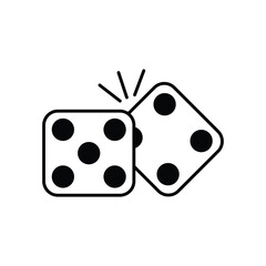 dices glyph outline icon with white background vector stock illustration