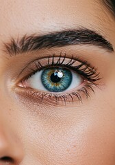Obraz premium Captivating Gaze: Close-Up of a Striking Blue Eye