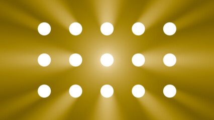 Multiple White Stage Spotlights Arranged In Rows On Golden Background For Event Poster Design