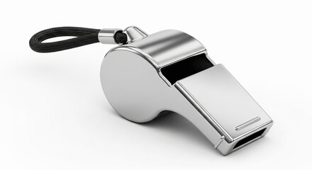 metal whistle on a white background