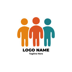 Human community logo vector design abstract creative modern for organization teamwork company corporate identity unity cooperation success branding support leadership group