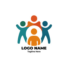 Abstract community human logo vector modern design for organization corporate company branding teamwork success unity cooperation identity support creative leadership group