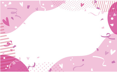 ラブリーな紙吹雪の背景フレーム素材