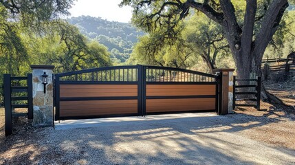 Obraz premium Affordable gate design with sturdy materials, functional features, and neutral colors