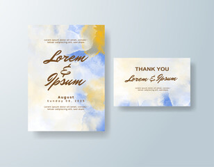 Wedding invitation with abstract watercolor background