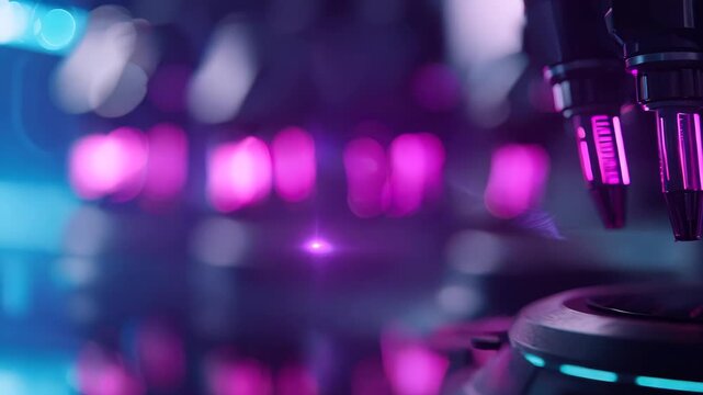 A striking image of a high-tech robotic arm featuring colorful lighting in a modern laboratory. This photo captures the intersection of innovation and precision in automation technology.