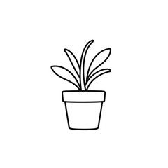 Obraz premium Minimalist potted plant illustration on white background, nature concept