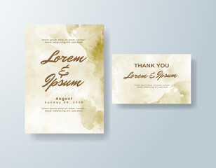 Wedding invitation with abstract watercolor background