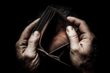 Hands holding an empty wallet.