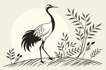 vector drawing of a bird