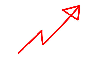 手書きの上昇カクッと矢印