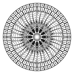 Obraz premium Mehndi flower pattern for Henna drawing and tattoo. Decoration in ethnic oriental Indian style. Doodle ornament. Outline hand draw vector illustration.