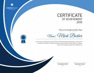 Colorful certificate of completion for Mark Barker in 2016, featuring a geometric background.