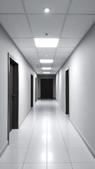 Fototapeta premium Plain wall with recessed lighting