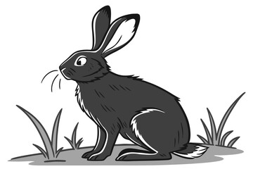 black and white rabbit