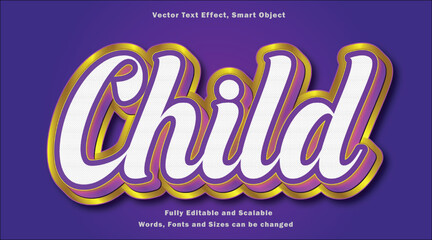 Child text effect soft, cute and friendly typography for little ones.