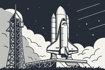 Obraz premium space shuttle launch