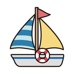 シンプルなヨットのイラスト
