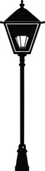  Electric street light at night silhouette.