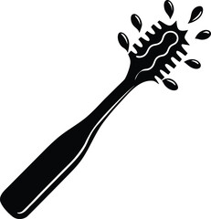 Electric toothbrush with toothpaste splash silhouette.