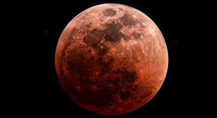 Obraz premium A stunning close-up view of the Earth's moon during a lunar eclipse, displaying detailed surface features.