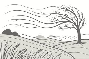 landscape with trees