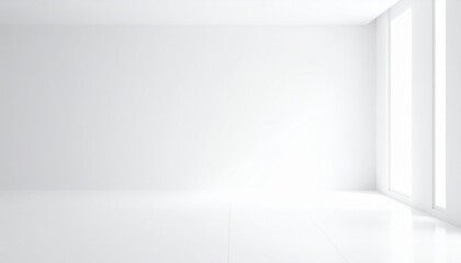 Minimalist white interior space modern architecture empty room bright environment wide angle view contemporary design for creative inspiration