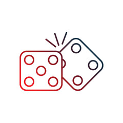 dices gradient outline icon with white background vector stock illustration