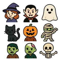 Flat style vector illustration of a Halloween character