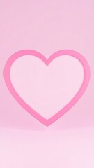 A pink heart-shaped outline against a pale pink background
