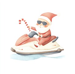 Cool Santa on a Jet Ski