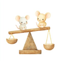 Cute Mice on a Seesaw